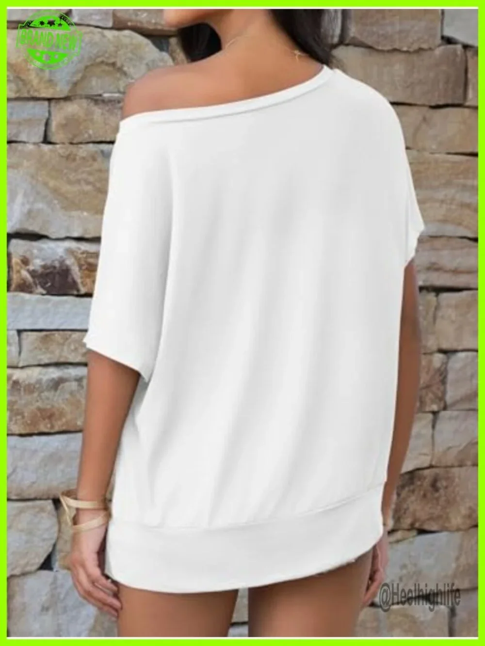 Womens Oversized Batwing Short Sleeve Slit Hem Casual Summer Beach T-Shirt